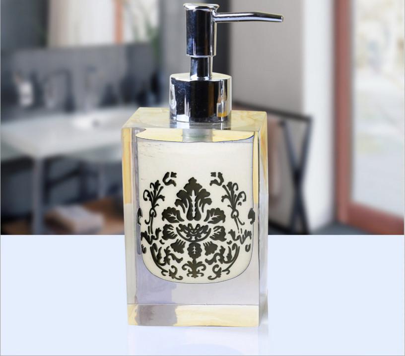 Elegant Hotel Hand Soap Dispenser Bottle With Floral Print For Bathroom Decor Gift