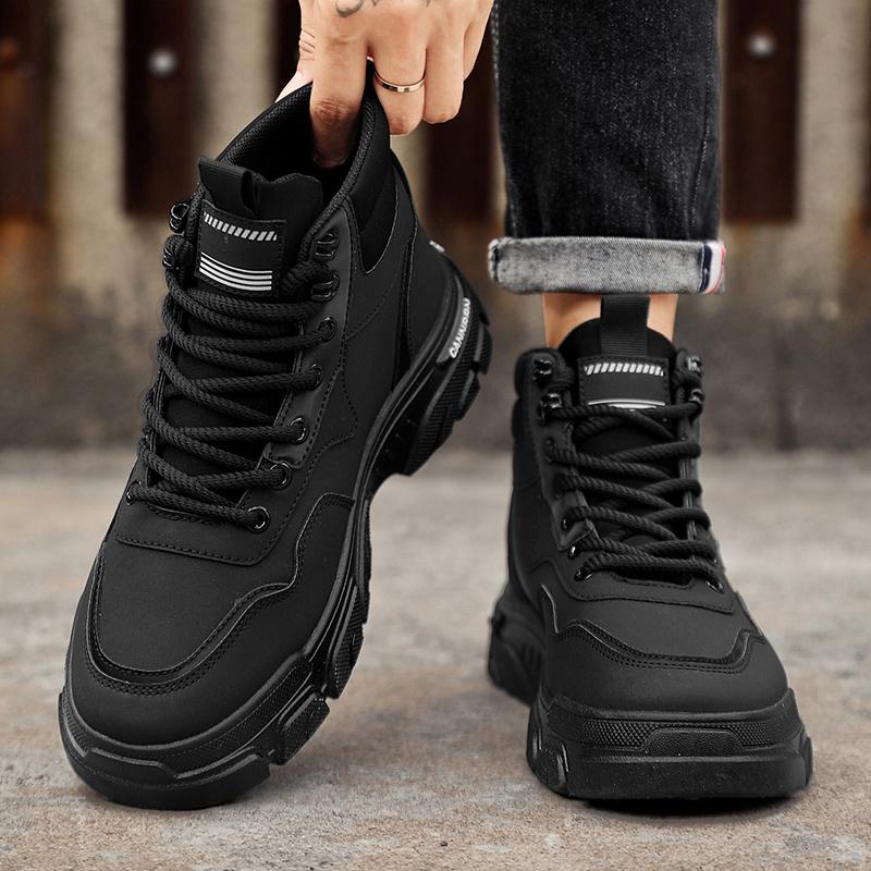 Men's Boots Autumn and Winter High Top Casual Boots Fashion Anti Slip Soft Soled Outdoor Workwear Boots Youth Motorcycle Boots