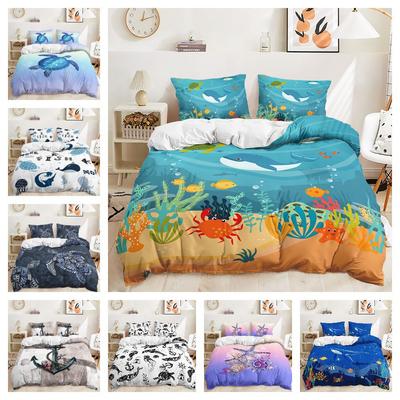 Bed Three-Piece Aquatic Animal Marine Quilt Cover 3D Digital Printing Kit