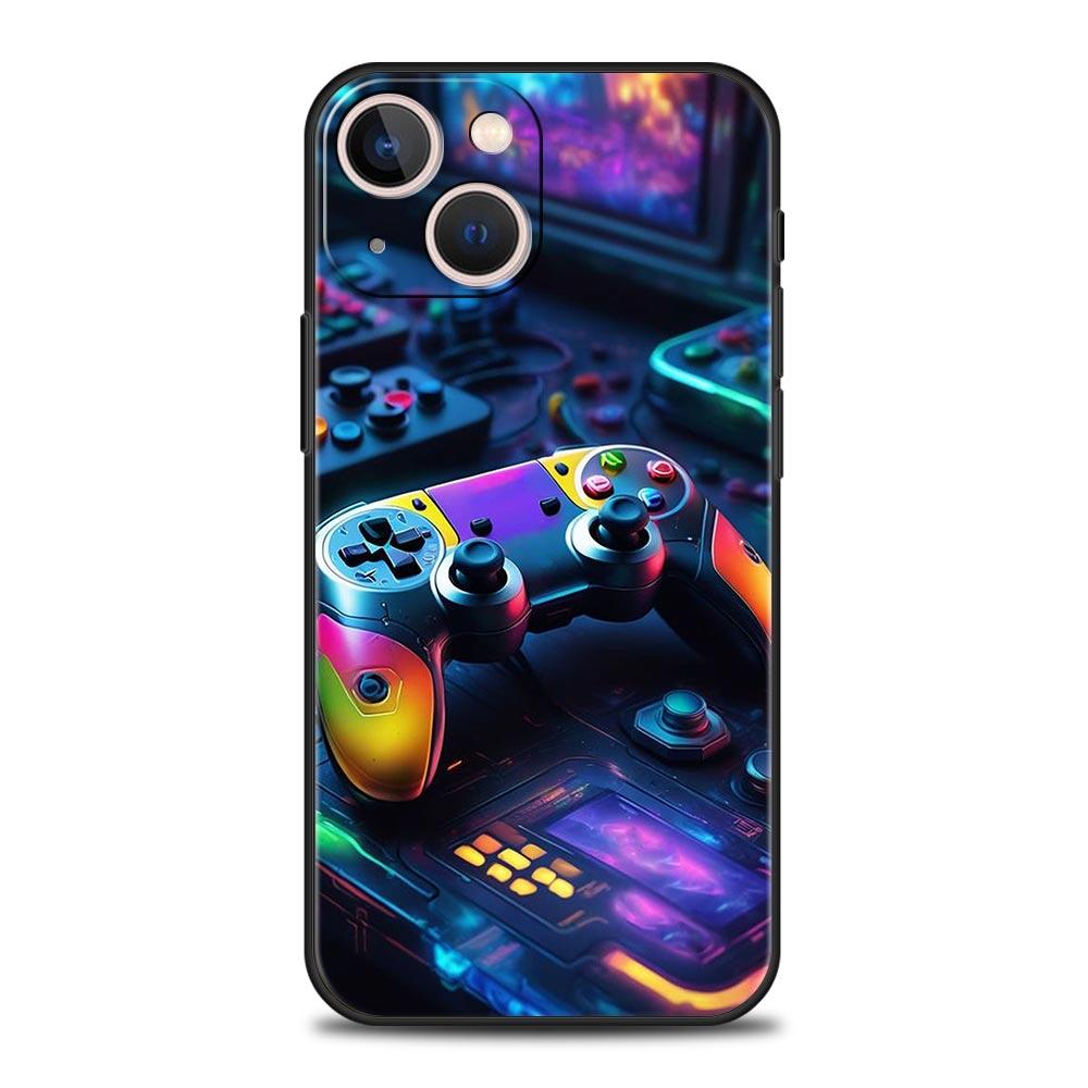 Game Controller Graphic Phone Case For iPhone 17 16 15 Pro Max 11 12 13 14 7 8 Plus SE 2020 X XR XS Cover Soft Black