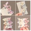 2Pcs Kids Hairpins Ribbon Bow Faux Pearls Decor Baby Hair Clips Rounded Edges Gentle Clamping Force Mini Size Hair Pins
