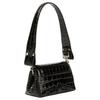 VIVIENNE WESTWOOD Silver Metal Accessories Crocodile Pattern Embossed Leather Shoulder Bag Women Shoulder Bag Black 46030001WL0098N401
