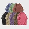 T-shirt pour homme en coton lourd délavé et vieilli, ample style Hong Kong, manches courtes cinq points, marque tendance d'été.