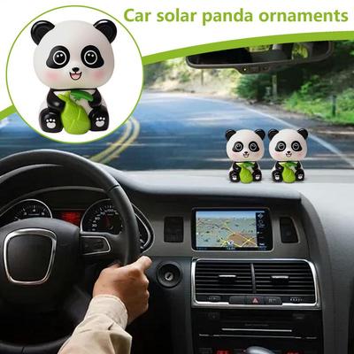 Panda Bobblehead Dashboard Decorations Cute Car Dashboard Panda Solar Powered Bobble Head Decorations  Auto Interior Ornaments