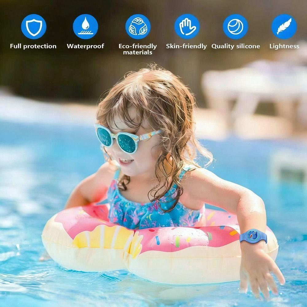 Waterproof Child Wristband Cartoon Case Bracelet Soft Kids Bracelet for AirTag Tracker Accessories