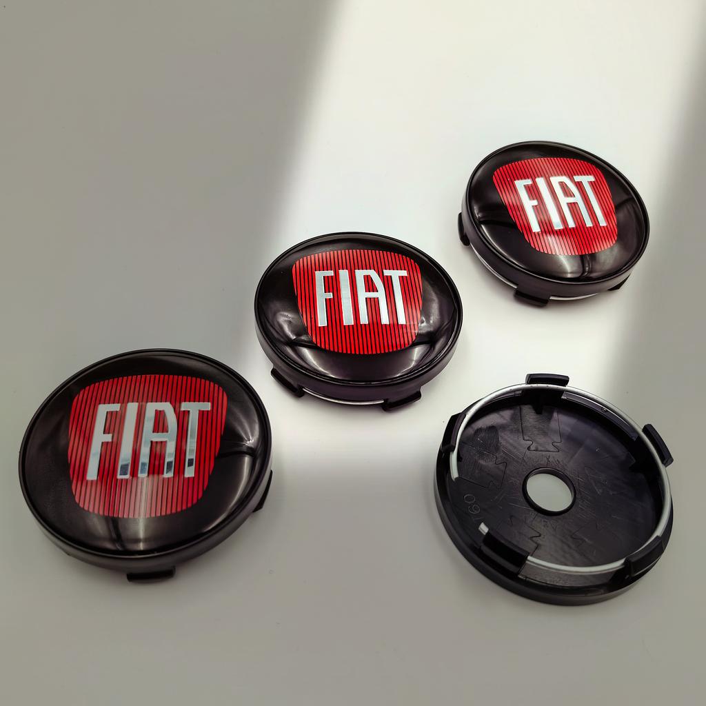 4 ks 60mm logo Fiat Krytky středů kol odznak-Prachotěsné kryty pro Fiat 500 124 125 Punto Bravo Stilo Panda Abarth-Emblémy na ráfky