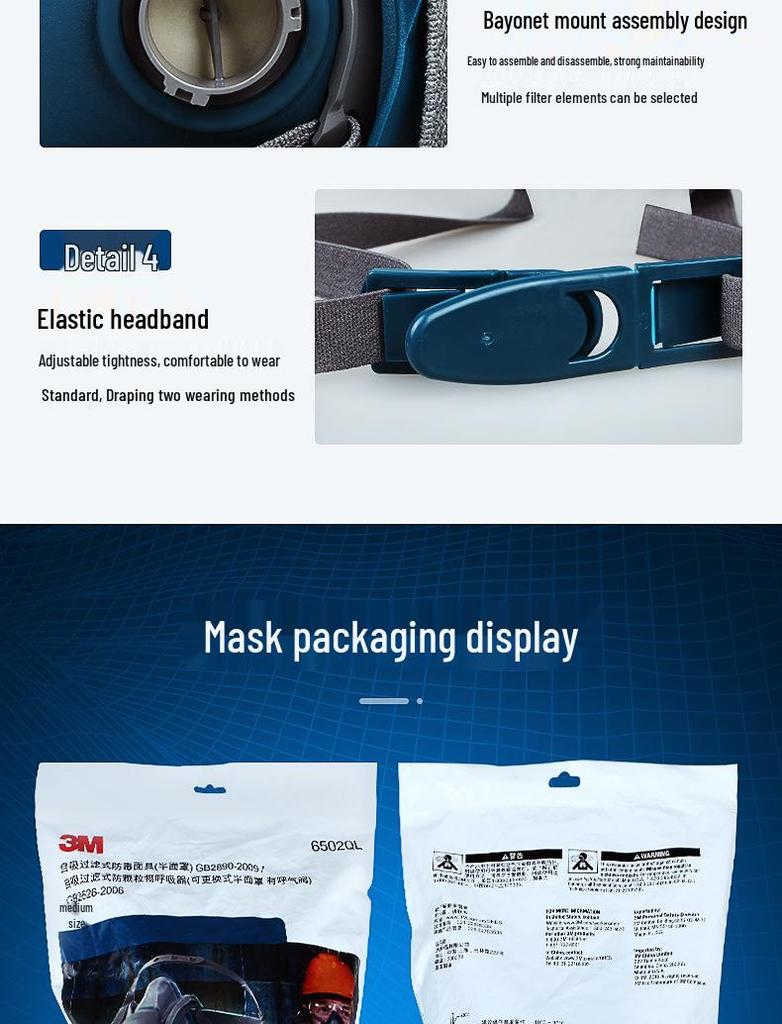 3M Quick Latch Silikon Halvmask med Filter och Patron