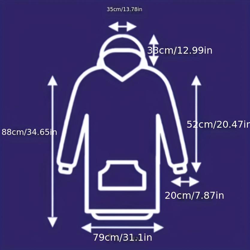 Soft Double-Sided Wearable Hoodie Blanket Pajamas - Comfortable Over Sized Hooded Blanket With Kangaroo Pockets