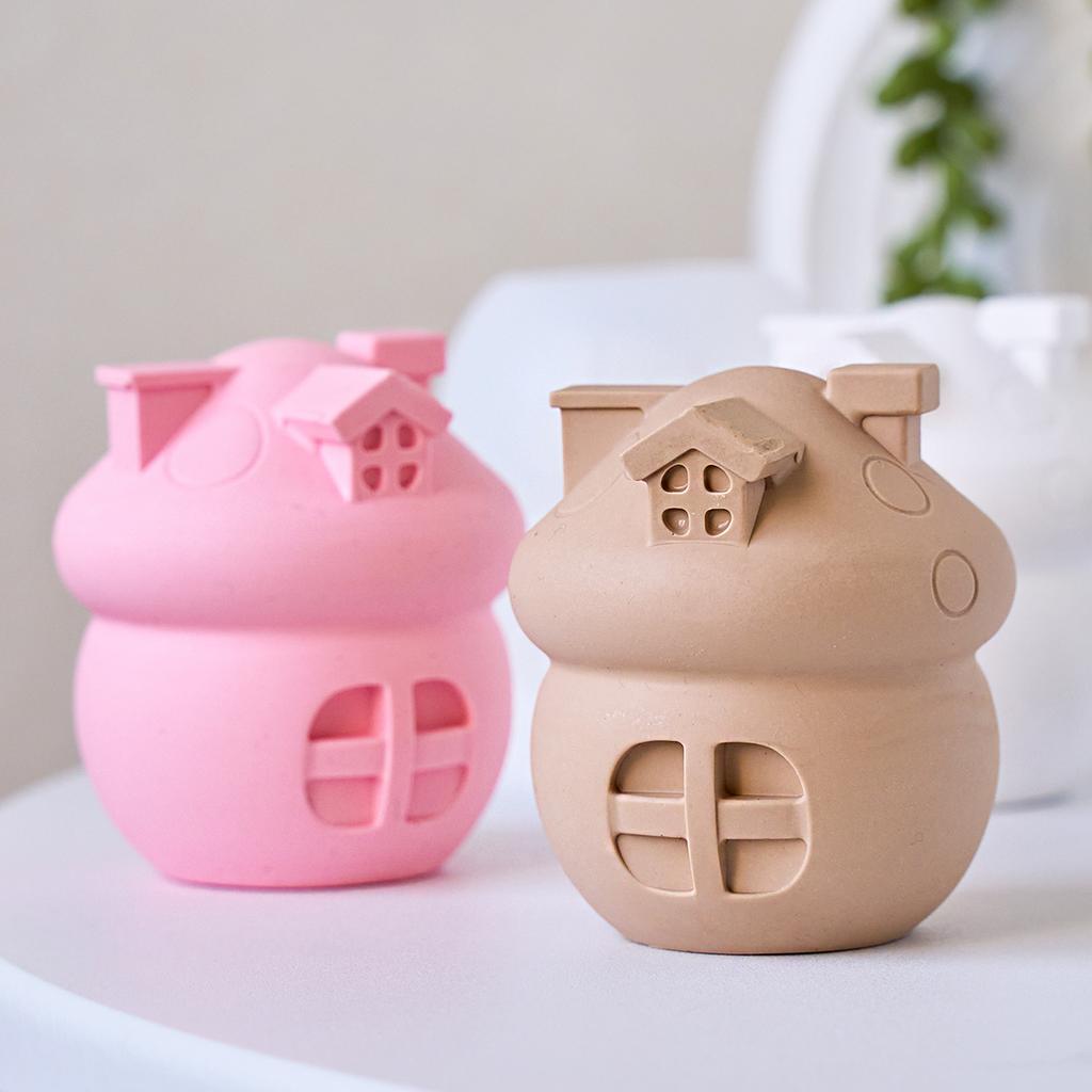 3D Mushroom House Silicone Candle Mold DIY Christmas Ornaments Craft Making Aromath Soap Plaster Resin Molds Home Xmas Party Dec