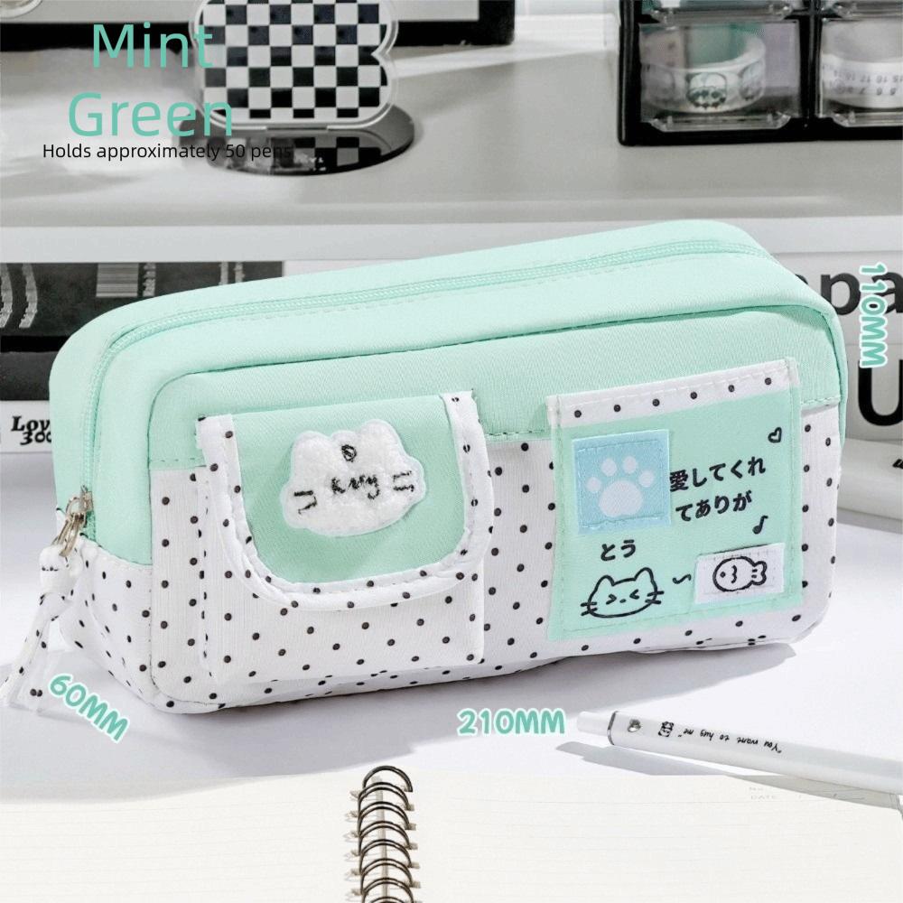 Clear Window Pencil Pouch Large Capacity Pen Bag Cute Stationery Organizer  Girls