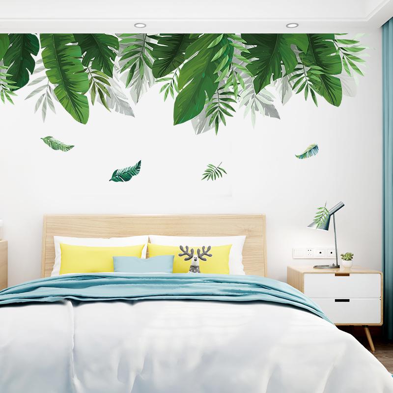 Nordic Seaside Leaf Wall Sticker for Bedroom & Living Room Decor
