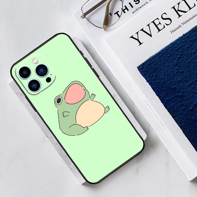 Cute Green Frog Case For iPhone 17 Air 15 14 13 12 11 16 Pro Max Mini 16 15 Plus 16e Funda Silicone Cover