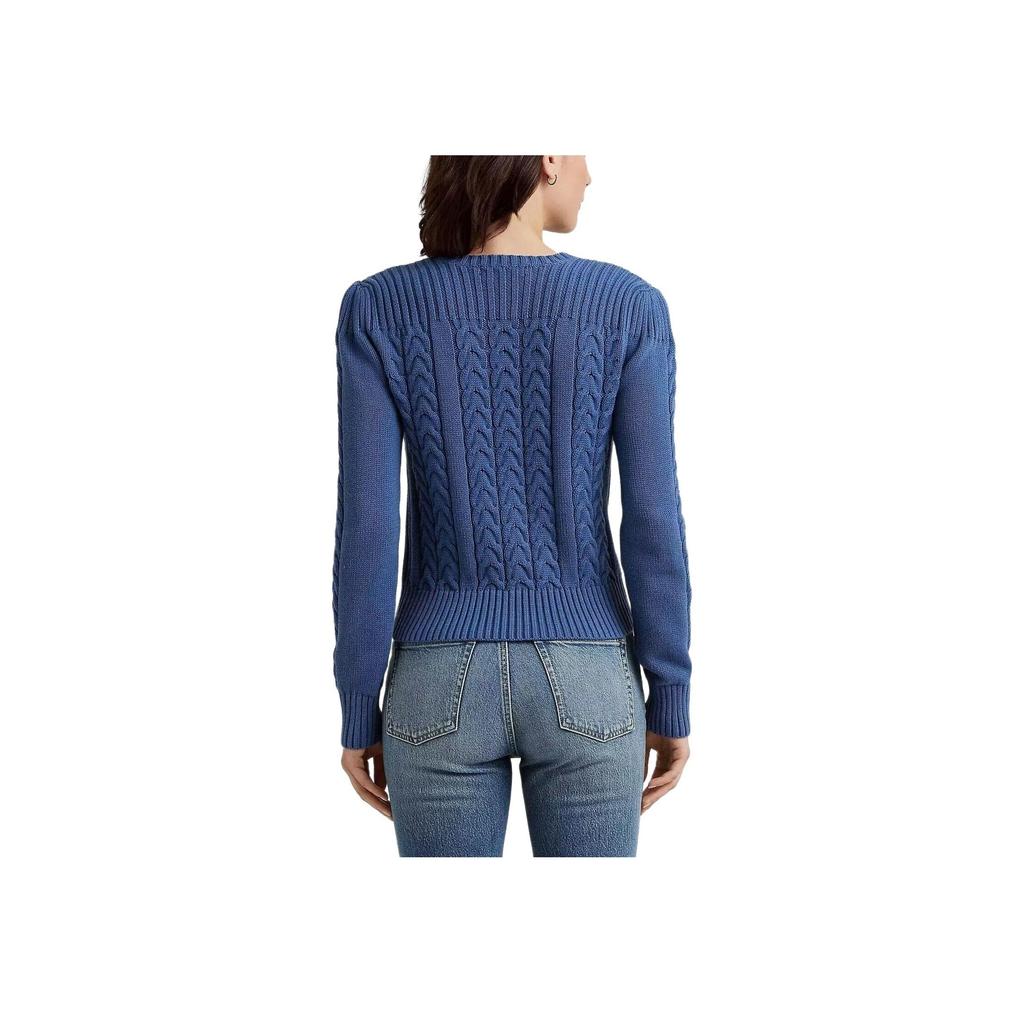 Polo Ralph Lauren Solid Color Cable Knit Sweater Women Tops Blue 200919056-003