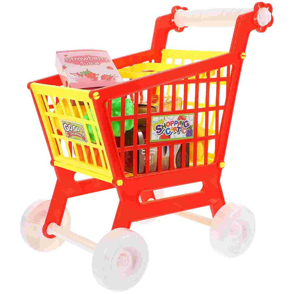Play House Toy Puzzle Early Education Abs Child Supermarket Trolley Imitated Shopping Cart Plaything Small Compact Fake