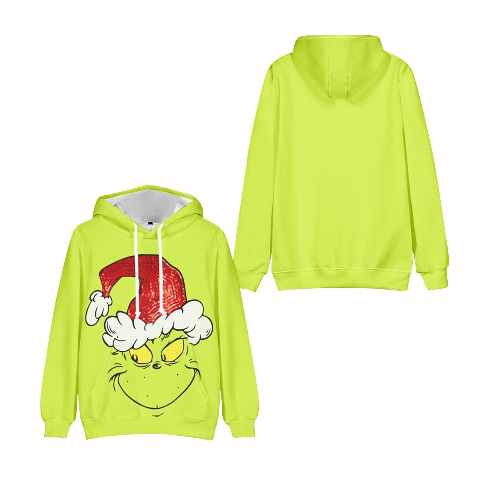 

Рождественская зеленая 3D цифровая печать Повседневная толстовка с капюшоном Толстовка XXL