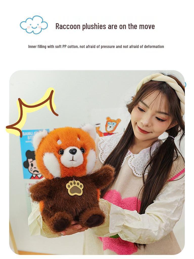 Cross-Border Raccoon Plush Toy - Soft & Cute Bear Pillow for Kids' Birthday