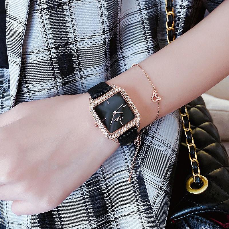 Fashion Watch Female Student Simple Square Dial Diamond Women S Watch Temperament Belt