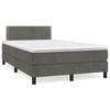 Vidaxl Letto Continentale Con Materasso, Grigio Scuro, 120X190Cm Velluto