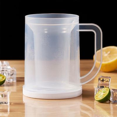 Mit Griff Flüssigkeit Kühlschrank Gefrierbecher PET/PP 20oz Doppelwand Gefrierschrank Eisbecher Verdicktes Eiskaltes Bierglas Kühlschrank