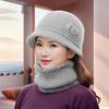 Women's Winter Knitted Wool Hat for Middle-aged & Elderly: Warm, Stylish Scarf Hat for Mom & Grandma