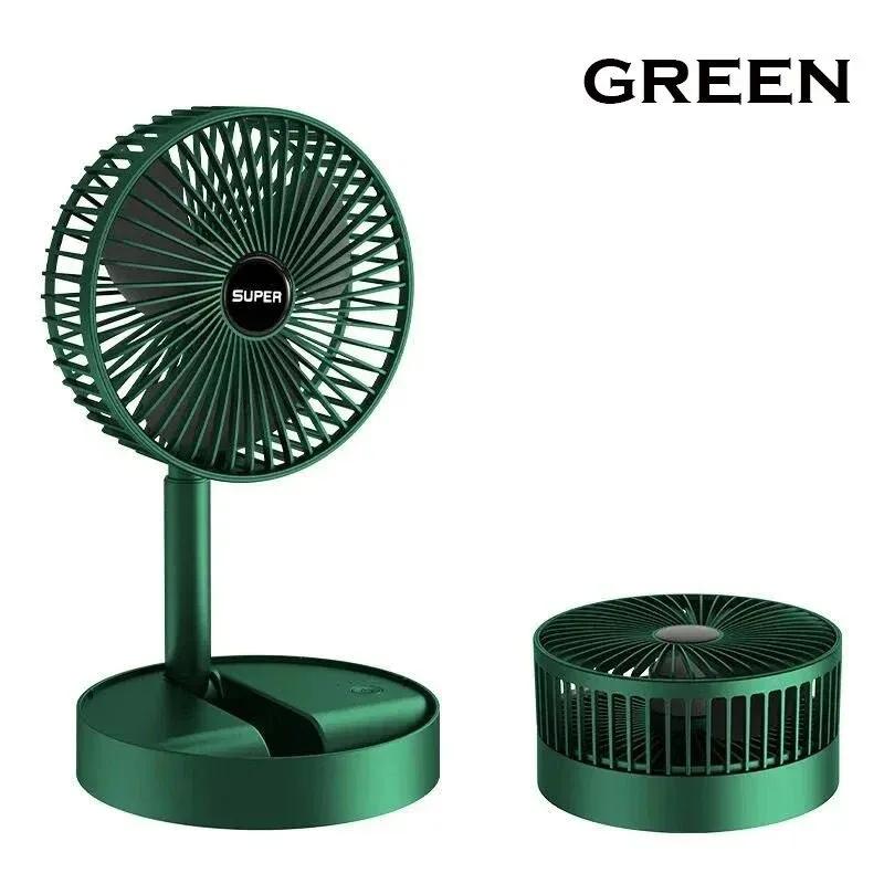 

Mini Adjustable Mini Fan Kipas Small Cooling Handy Desk Home Office Table Battery USB Rechargeable Portable New Kipas USB Electricity зелений