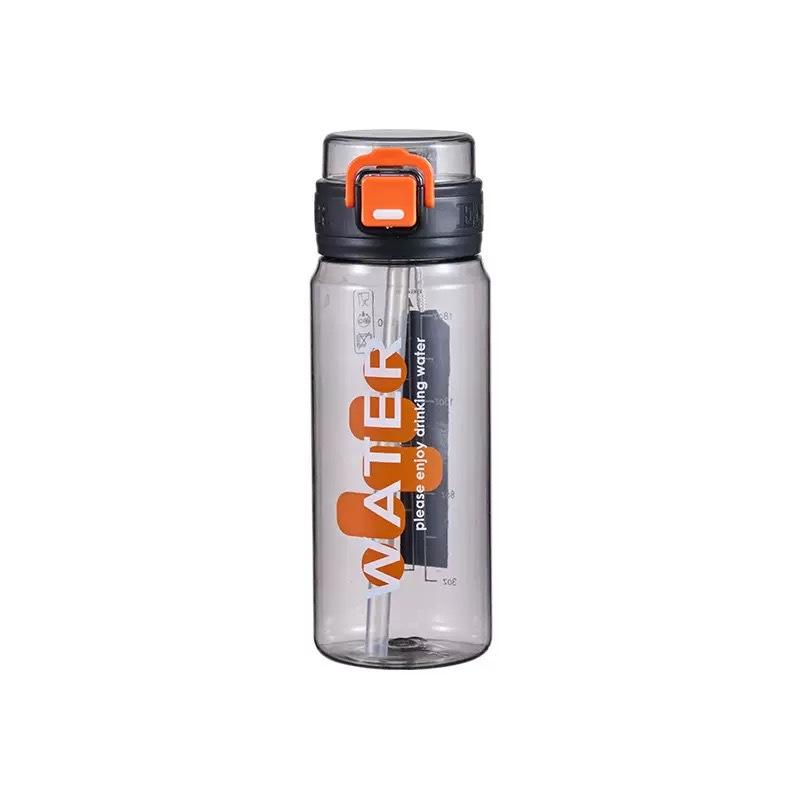 Water Bottle New Sports Water Cup Plastic Straw Kettle Outdoor Fitness Portable Bounce Cover Direct Drinking Cup Space Cup Student