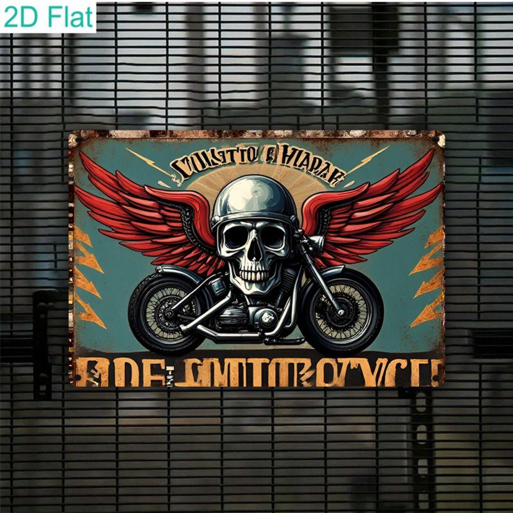 Vintage Motorcycle Metal Tin Sign Retro Biker Garage Wall Decor Industrial Style Art