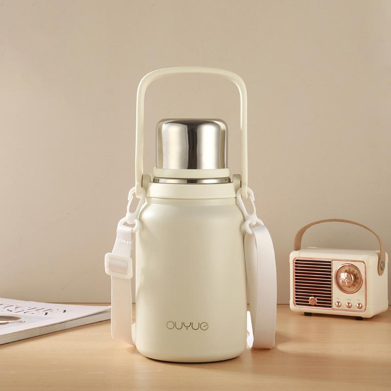 MeyJig Termosflaska med stor kapacitet Vakuumflaska Rostfritt stål Isolerad Termisk Vattenflaska 900ml