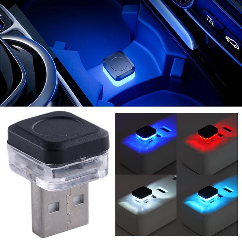 1/4 Stück Universelles USB-Auto-Innenraum-Stimmungslicht LED-Signalleuchten Auto-Leselampe Dekorationen Auto-Innenzubehör