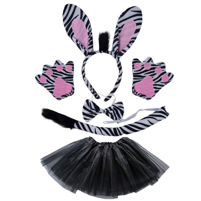 Animal Zebras Headbands Zebras Bowtie Cartoon Ears Hair Hoop Zebras Tail Headwear Party Cosplay Photography
