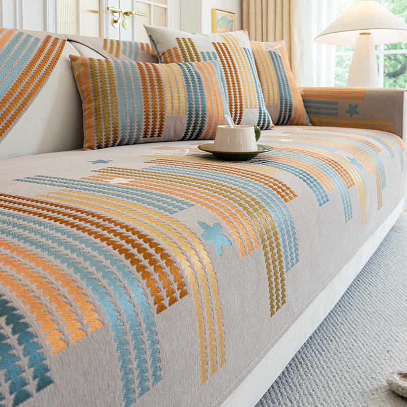 

Pomisia Sofa Cushion Is Universal In All Seasons New High-End Chenille Non-Slip Seat Cushion, Backrest Cover Cloth Towel 70*70cm