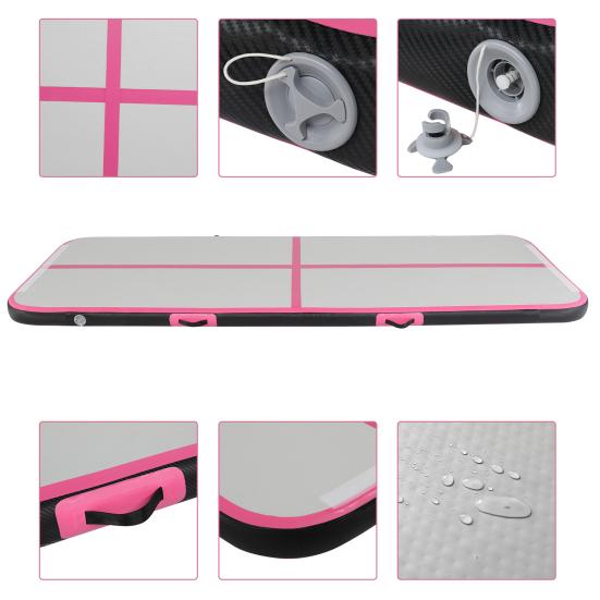 Inflatable PVC 300 * 100 * 10cm Fitness Mat Black Powder