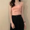 Summer 2025 Petite Korean-Style Knit Cropped Camisole for Women