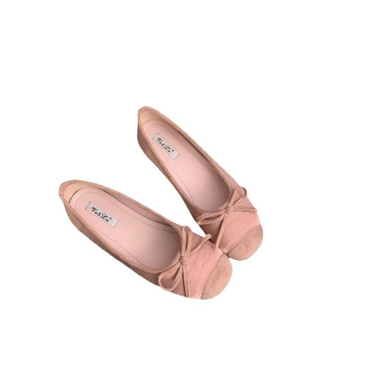 Gentle Flat-soled Evening Shoes French Silver New Chinese Single Shoes Women's Shoes New Spring and Summer Soft-soled Blue Ballet Shoes