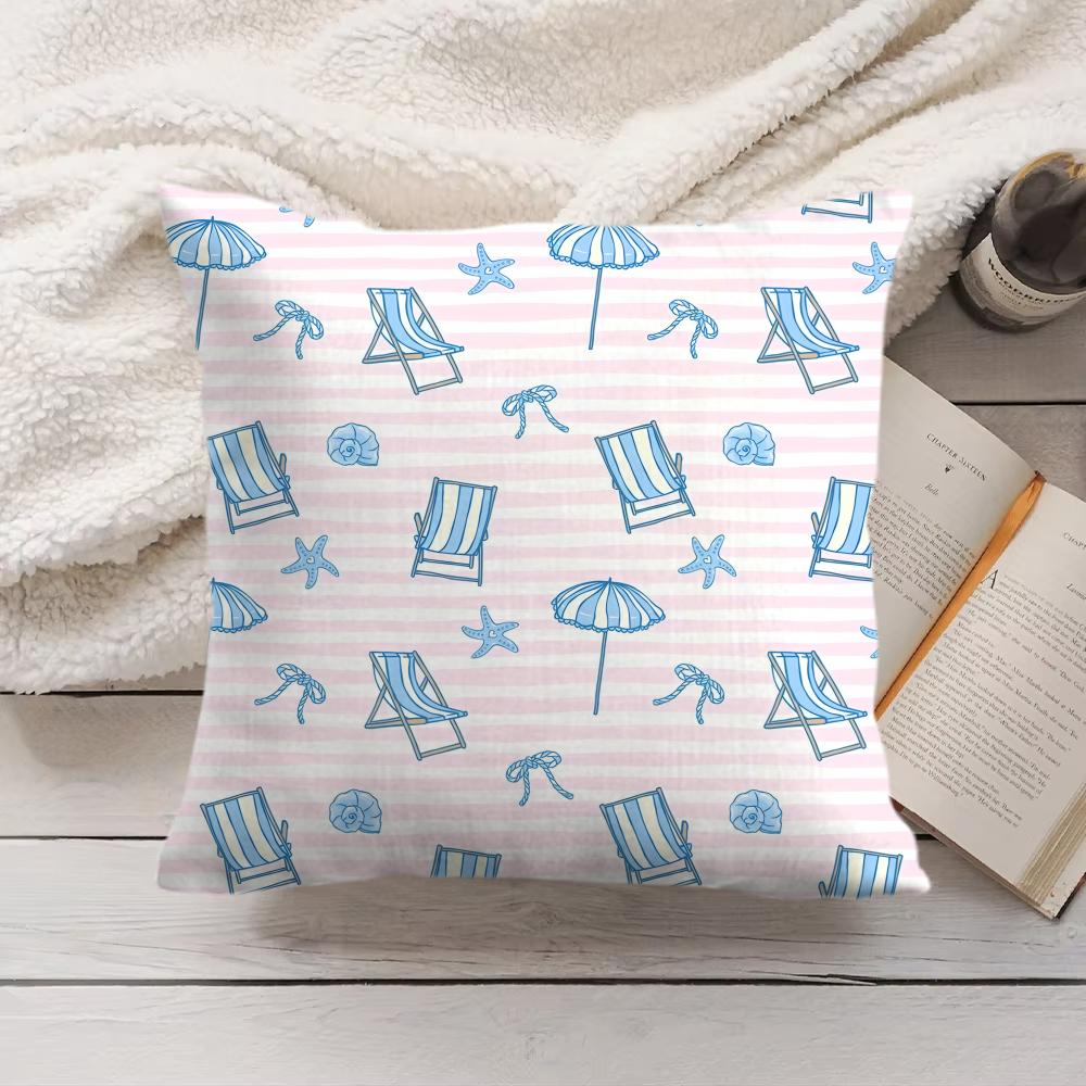Beach Chair Cushion Cover Soft Short Plush Pillow Cover Smooth Cozy Texture Aesthetic Cushion Case Home Decor