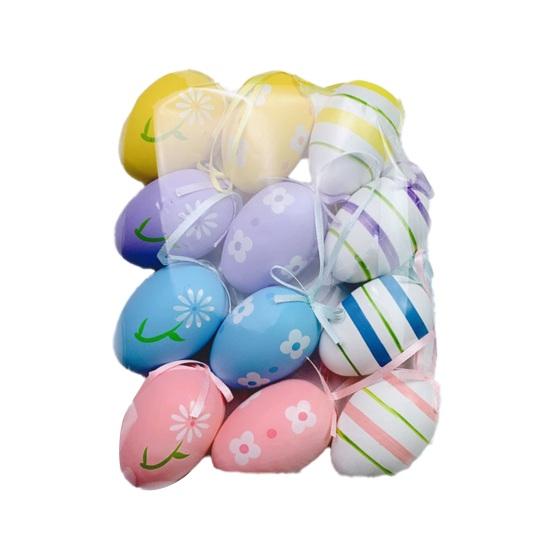 12 szt. Wielokolorowe Plastikowe Pisanki DIY Zabawka do Malowania Jajek dla do Domu Zajęcia dla Dzieci Materiały na Przyjęcie Wielkanocne