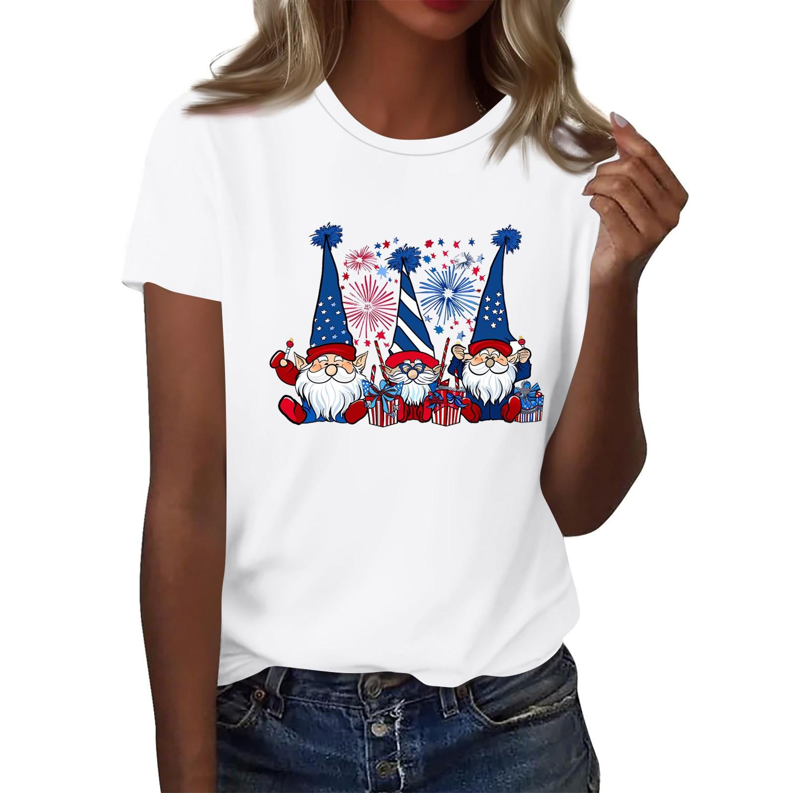 

Women s Casual Sunflower Print Street Slim Fit Short Sleeve T-Shirt Top XL білий