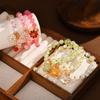 Cute Popcorn Crystal Beaded Women Bracelet Daisy Flower Pendant Fashion Bracelet Mom Girlfriend Valentine's Day Gift