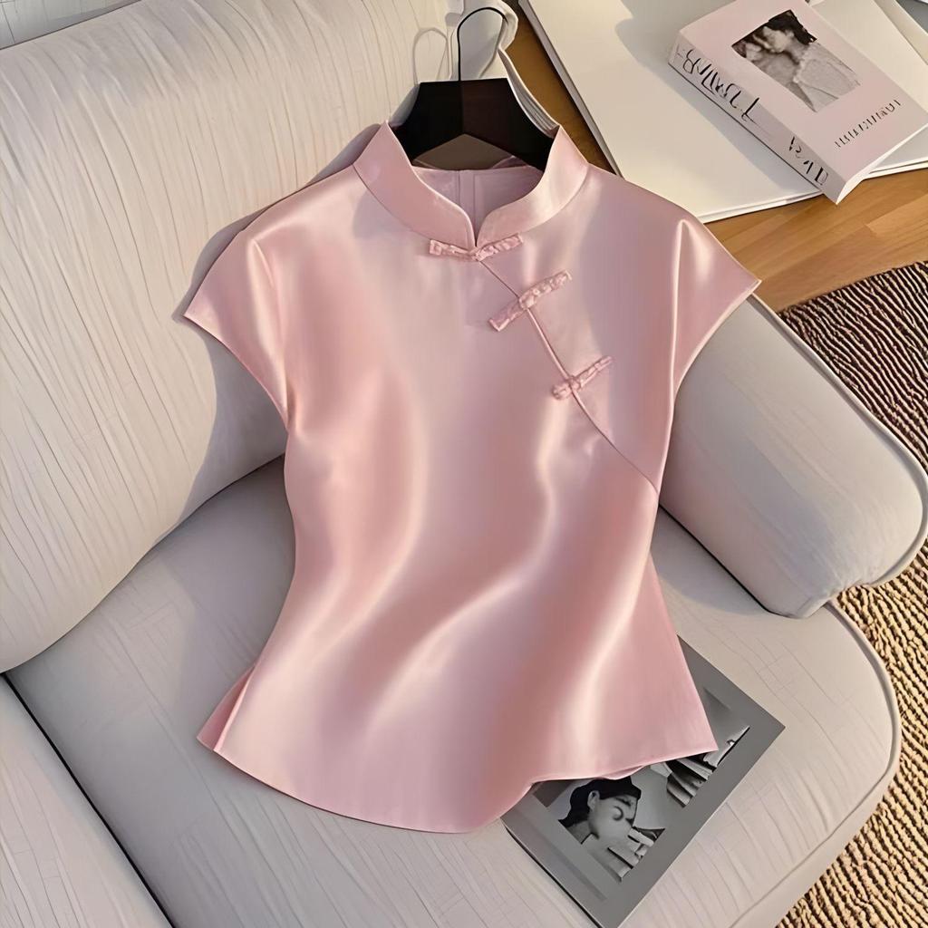 The new pink high-end luxury top is super beautiful, unique and beautiful, and the high-end pink top is for women.