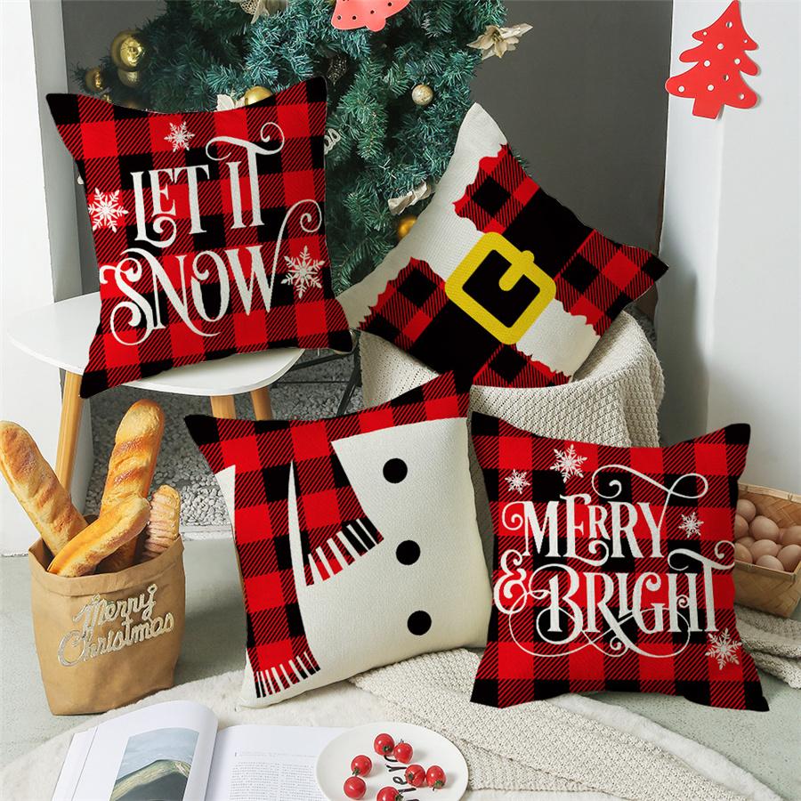 

Christmas pillowcase 4 PCS decorative square pillowcase without pillow core 45CM