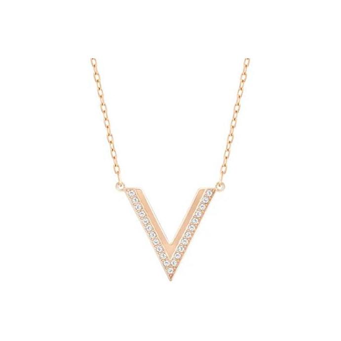 

Swarovski Delta Series V-Shaped Necklace Women necklaces Rose-Gold 5528910 Box (Random Color)