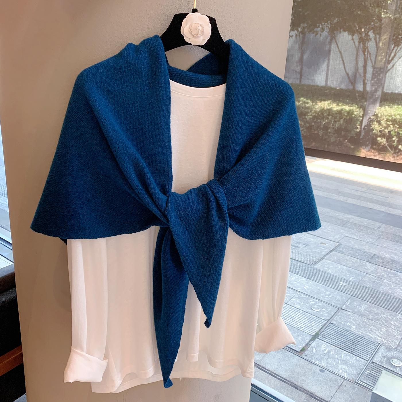 Australia 100% pure wool shawl women s enlarged autumn and winter versatile warm triangular shawl knitted scarf scarf women 174*72cm