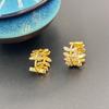 Spring Trendy Temperament Ear Buckle Fashion Stud Earrings Zircon Inlaid With Diamonds Earrings Earrings