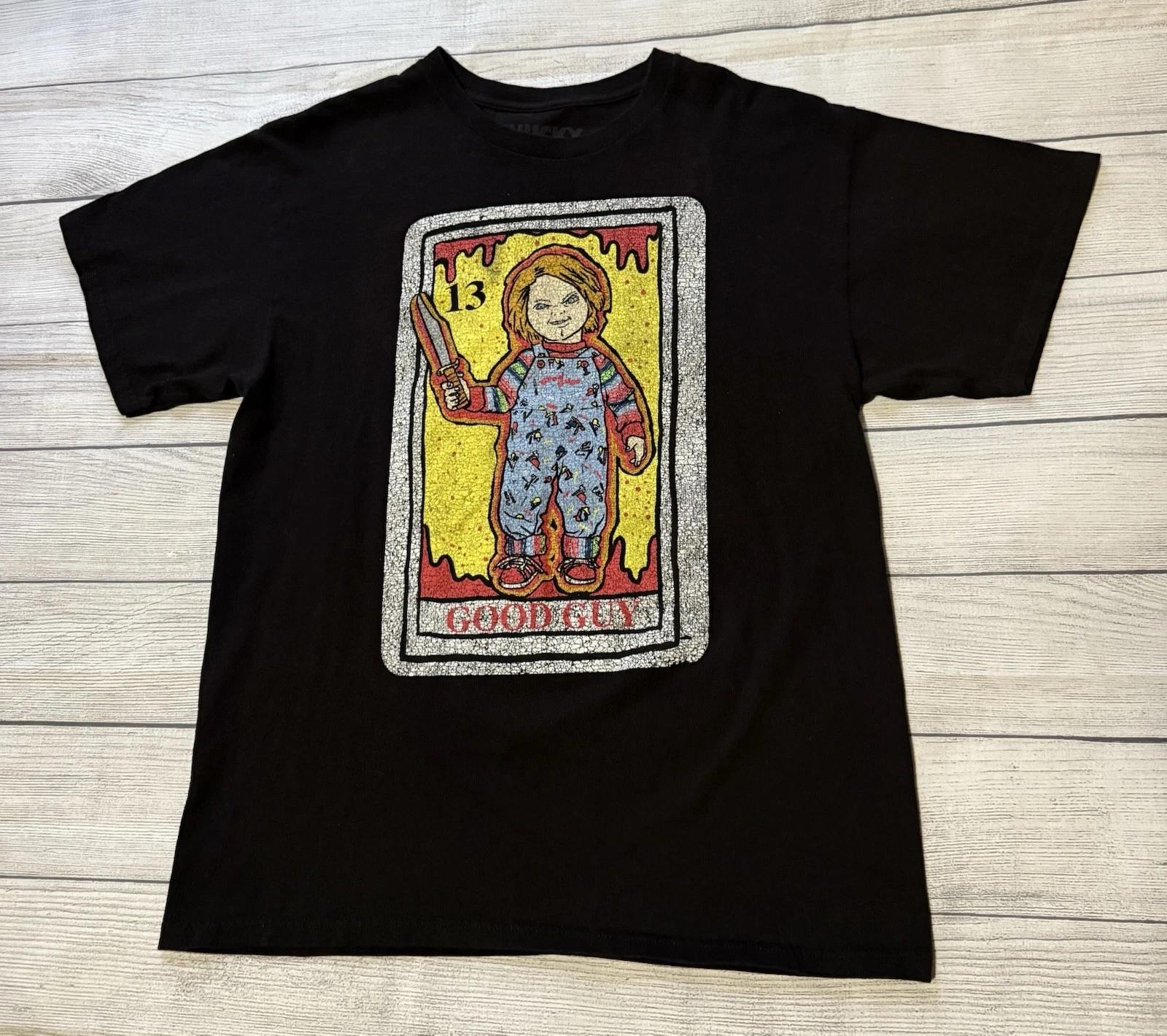 

Chucky Good Guy Doll Tarot Card Theme T Shirt Mens Size Large Retro Graphic 4XL