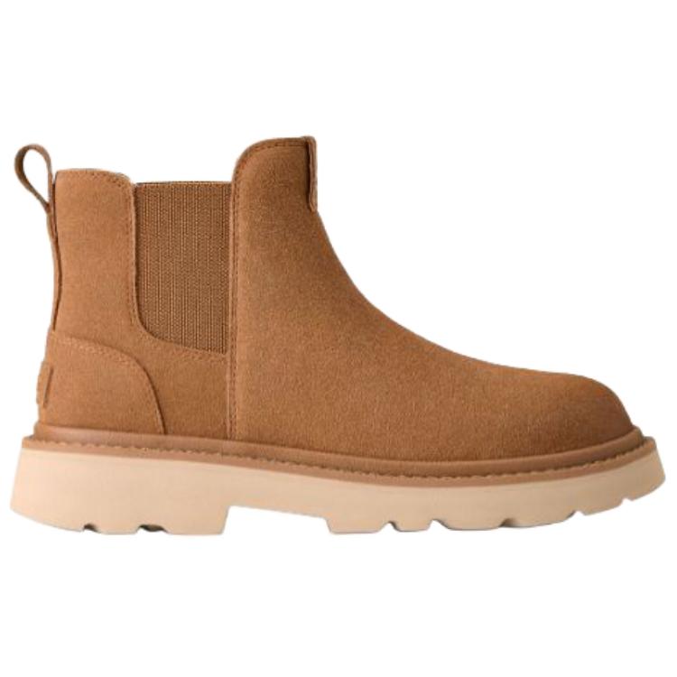 UGG Hybrid Leather Fashion Trend Short Chelsea Boots Men Boots Brown 1171372-CHE
