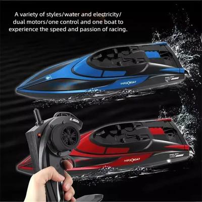 2.4G  Remote-controlled Boat Toys Long-lasting Endurance Summer Outdoor High-speed Rowing Boat with Lights Kids RC Toys Boat