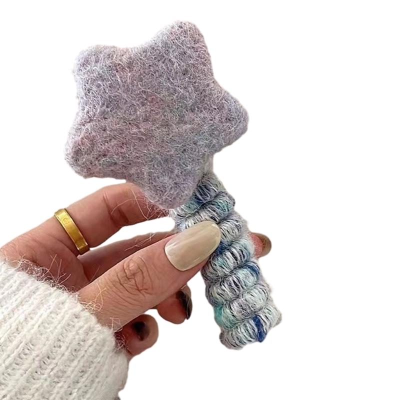 

Elegant Coiled Elastic Hair Scrunchies for Girls and Ladies Gift Coiled Hair Ties Telephone Cord Rainbow