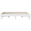 Vidaxl Bed Frame Without Mattress, White, 140X190 Cm, Solid Pine Wood