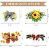 Interchangeable Welcome Sign for Front Door with 4 Seasonal Wreaths and 14 Changeable Icons, Farmhouse Front Door Signs, Door Decoration Porch Decor,