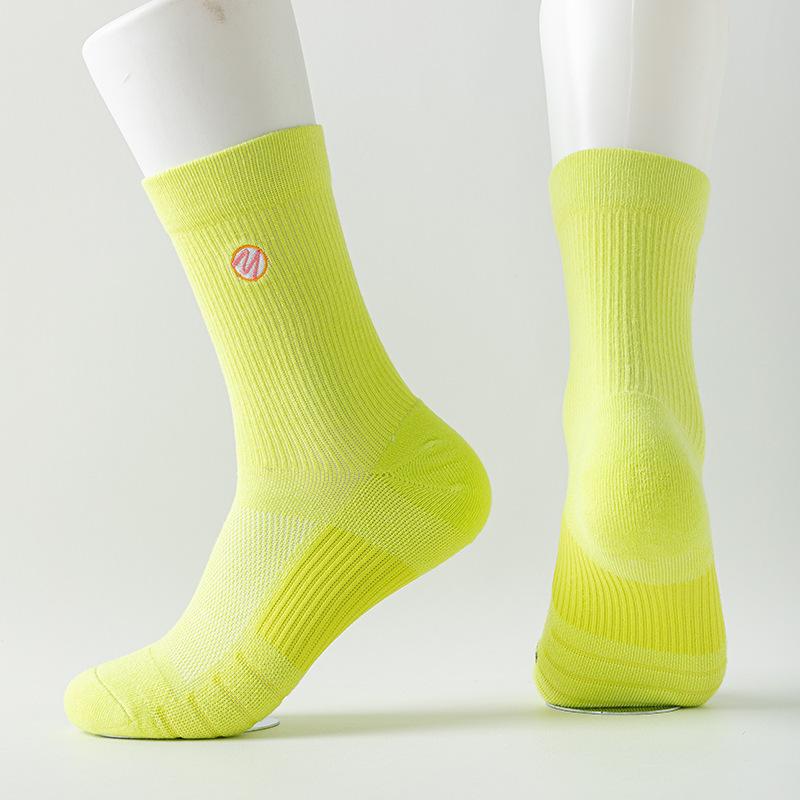 

Women s Mid-calf Sports Socks, Cotton, Sweat-absorbing, Deodorizing, Breathable, Towel Bottom, Yoga, Tennis, Cycling, Badminton, Running Socks 1 pair зелений